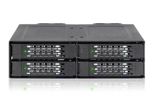 Icy Dock Mb699Vp-B Rack Full Metal 4 Bay Nvme U.2 Ssd Robusto Full Metal 4 Bay Per Esterni 5,25 "Bay, Doppi Ventilatori Da 40Mm (Incluso Con Adattator