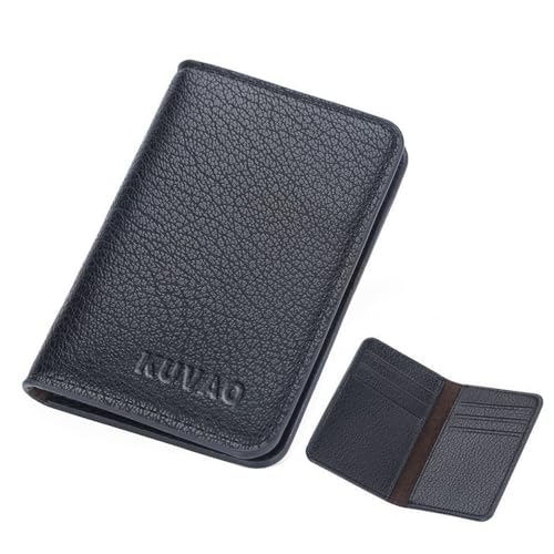Men's Card Holder Multiple Card Slots Simple Thin Wallet for Men Card Clamp (Black)