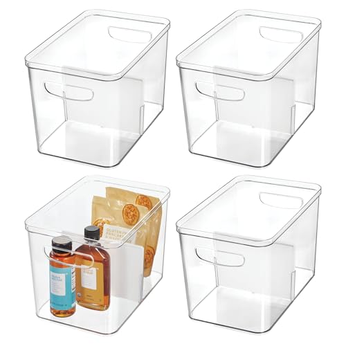Bac de rangement divisé transparent iDesign lot de 4 pour placard