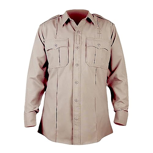 Image of First Class 100% Polyester Short & Long Sleeve Zippered Uniform Shirt 4 Pocket Hidden, Law Enforcement BDU Zipper Closure.