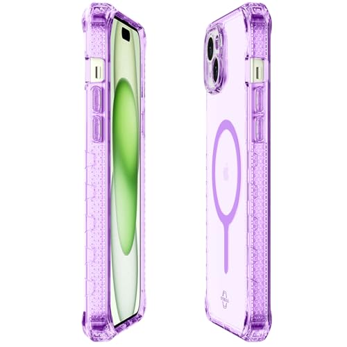 Coque magnétique iPhone 15 Plus transparente antichoc violette - 4