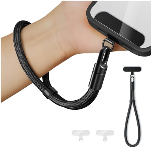 Phone Wrist Strap,2Pack Anti-Theft Phone Lanyard with 3 Tether Tabs Adjustable Hand Strap for Phone Camera Keys (Black)