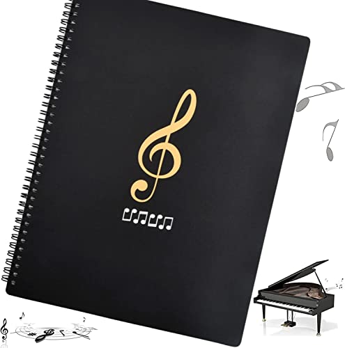 Classeur de Fichiers de Musique Format A4 - 50 Pages/100 Poches - Pour Partitions de Piano, Guitare, Violon