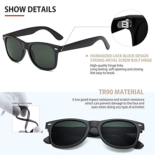 Image of FEIDUSUN Sunglasses Men Polarized Sunglasses for Mens and Womens,Black Retro Sun Glasses Driving Fishing UV Protection