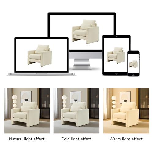 Sillón Plegable Chenille Beige miniatura 6
