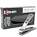 KOHM Straight Blade Nail Clippers with Nail File (in Build) - Heavy-Duty, Stainless Steel, Professional Toenail Clippers - Nail Cutters for Seniors and Adult