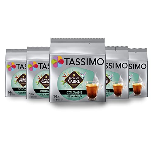 Tassimo Café Dosettes - 70 boissons Jacques Vabre Colombie (lot de 5 x 14 boissons)