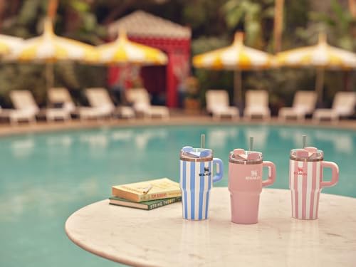 Image of STANLEY Quencher H2.0 Tumbler with Handle and Straw 20 oz | Flowstate 3-Position Lid | Cup Holder Compatible for Travel | Insulated Stainless Steel Cup | BPA-Free | Cornflower Cabana Gloss