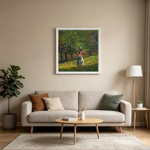 Image of Canvas Frames for 8 inchx8 inchPaintings with 0.6 inch~0.9 inch Deep White | VAREIHNAZ Canvas Floater Frames for 8 inchx8 inchCanvas Paintings,Square Floating Frames for Wall Decor,No Glass or Back(White)