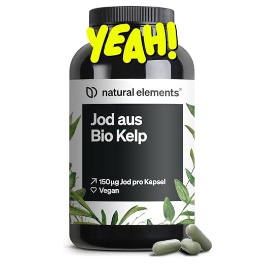Jod aus Bio-Kelp – 365 Kapseln – 150µg Jod aus Braunalgen – Bio-Qualität für die Schilddrüse – vegan, hochdosiert, ohne unnötige Zusätze – in Deutschland produziert & laborgeprüft