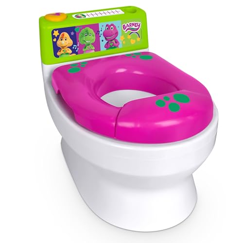 Barney Potty Trainer, Floor Potty Chair with Sounds, Removable Toilet Topper, Tracking Chart & Storage for Toddler Potty Training