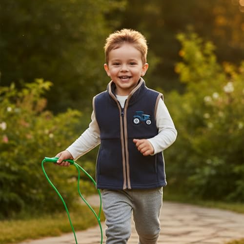 Image of Toddler Baby Boy Fleece Outerwear Vests Sleeveless Zipper Jacket Solid Color Vest Coat Spring Fall Winter Clothes
