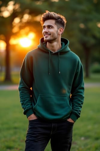 Image of Glowic Men's Hoodie | Oversized Stylish Sweatshirt for Winter Wear | Trendy Casual Hoodie for Men | Perfect for Gym, Travel, Streetwear Fashion