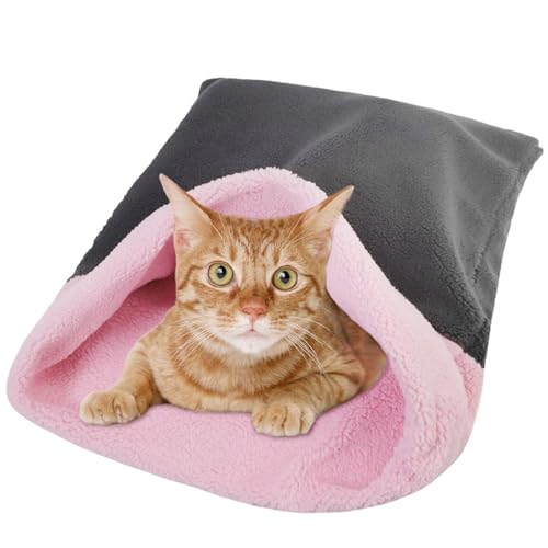Fukamou Hundeschlafsack - Langlebiges, Verstaubares Haustier-Schlafbett, Bequem, Waschbar,Welpen-Höhlenbett, Weiches- Fleece, Winter, Warm Für Katzen, Schlafsack, Nest, Höhlenbett