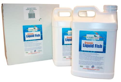 GS Plant Foods Organic Liquid Fish Fertilizer - Natures Growth Boost, OMRI-Certified, Hydrolyzed, Fish-Based, Organic Gardening Solution, 5 Gallons