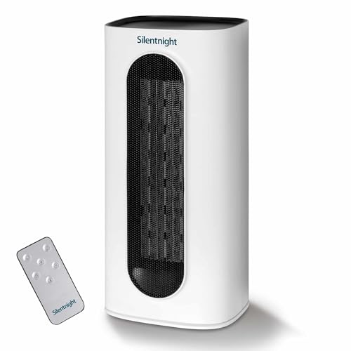 Silentnight Comfort Control Ceramic Fan Heater - Portable 2000W Electric Space Heater with Remote Control 70 Oscillation 9hr Timer Adjustable Thermostat Overheat Protection - Home Bedroom & More
