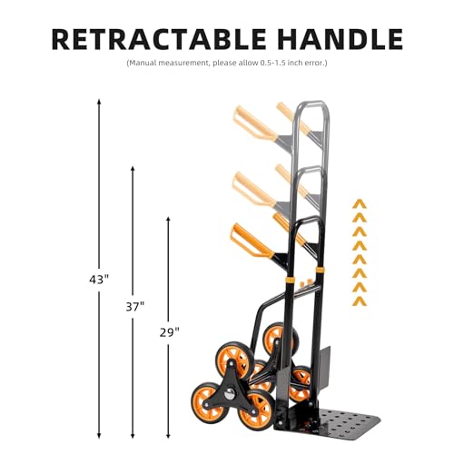 Carro para escaleras resistente con ruedas y asa telescópica miniatura 3