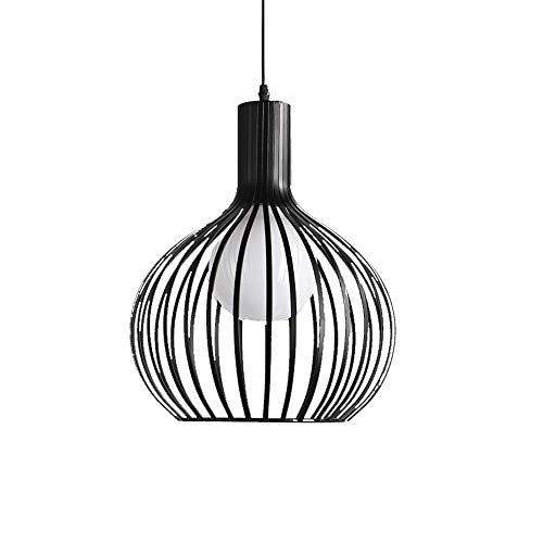 Chandelier industriel américain E27 avec cage en fer noir pour chambre d'amis