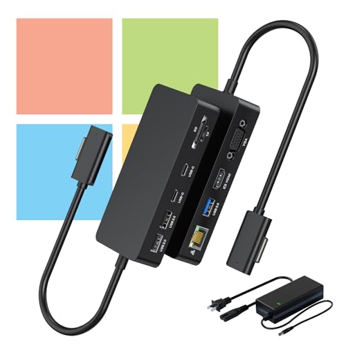 マイクロソフト Surfaceドック Surface Dock USB Thunderbolt 4 デュアルディスプレイ(4K HDMI+VGA), Surfacドッキングステーションハブ サーフェスSurface Pro 11/10/9/8/X/7/6/5/4/3, Surface Laptop 7/6/1,Surface Laptop Go 3/2,Surface Book 3/2/1に対応
