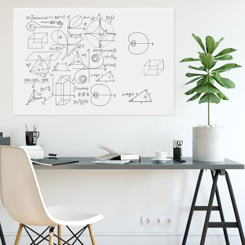 LDXDRU 2er Magnetisch Whiteboard Folie 40 x 60cm Magnetfolie Selbstklebend Stark Abwischbare Magnet Magnettafel für glatten Oberflächen in Schule Büro Haus, mit staublose Kreide, Magneten Radierer