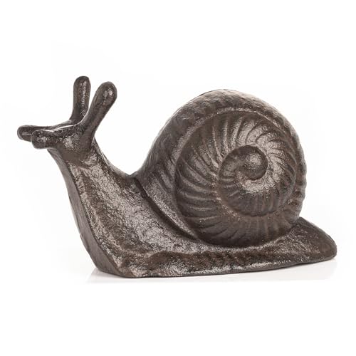 Sungmor Cast Iron Snail Statue,3.7' Vintage Black Brown Garden Figurine,Rustic Indoor Outdoor Desk...