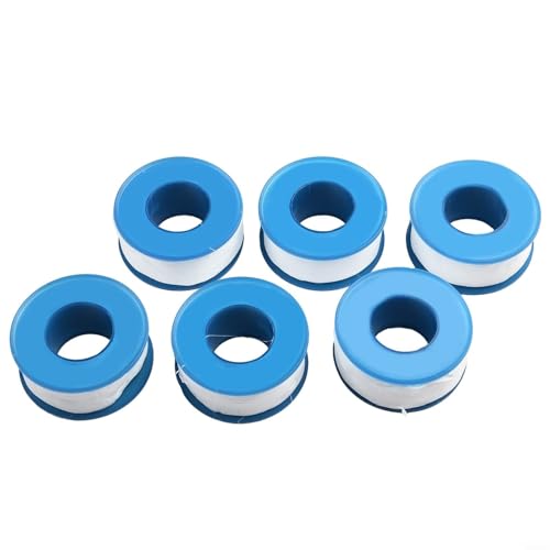 Cinta de sellado con rosca de PTFE, paquete de 6 unidades, 20 m x 16 mm, para líneas de aire de agua, gas, fontaneros y mecánicos, uso en juntas metálicas y de plástico