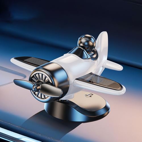 IFSLQNX Solar Airplane Dashboard Decorations, White, Plastic, Contemporary, Triangular, Airplane, Car Dashboard Accessories