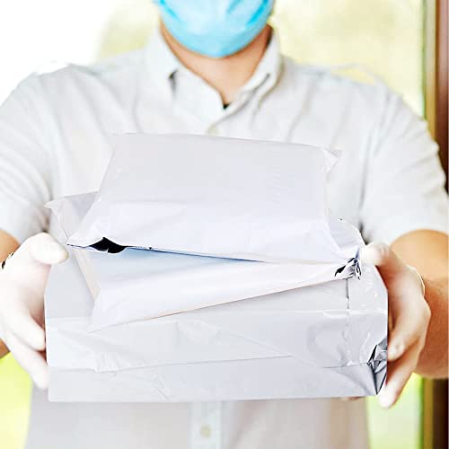 3 Stück 60x79cm Weiß Versandbeutel Plastik Versandtaschen,Versandtüten für Kleidung Groß,Selbstklebend Poly Kunststoffbeutel Wasserdichte Kuriertaschen Paket Tüten für Versand Warensendung Textilien