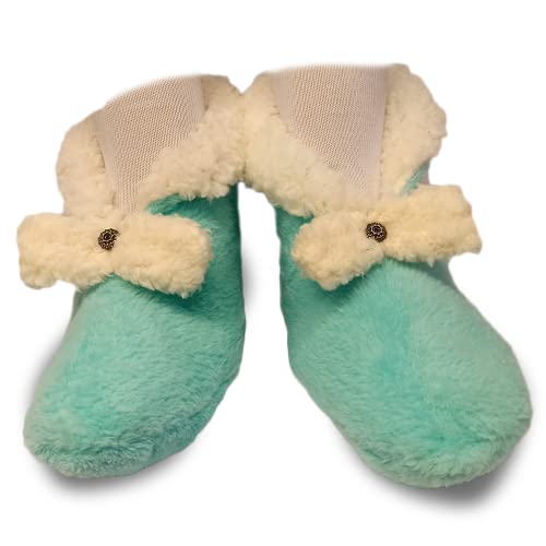 Kit 2 Pares Meia térmica ,pantufa antiderrapante forrada quentinha Feminino… (34-36, Rosa Claro-Verd
