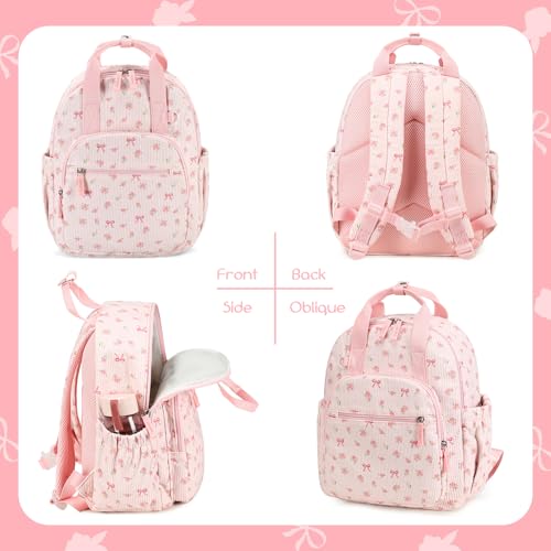Image of Bluboon Backpack for Girls Kids Cute 15 inch Preschool Kindergarten Backpacks Girls Bookbags for School Travel (Pink Bow Floral, Ages 4-8)