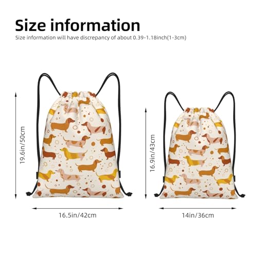 Drawstring Backpack - Cartoon Cute Sausage Dog Print Sports Gym Sackpack String Bag For Women Men, Lightweight Draw String Back Bag For Workout Travel2