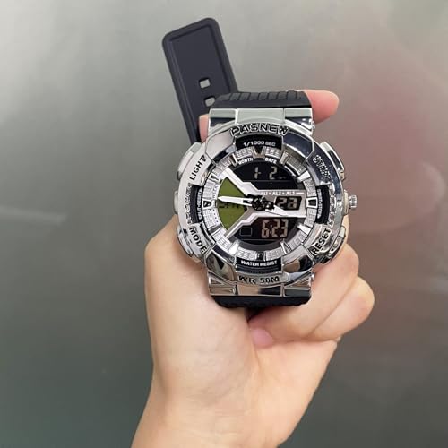 Image of PASNEW Boys' Watches - Dual Display, Large Dial Sport Watch, Black Outdoor Watch for Boys & Teens - Waterproof