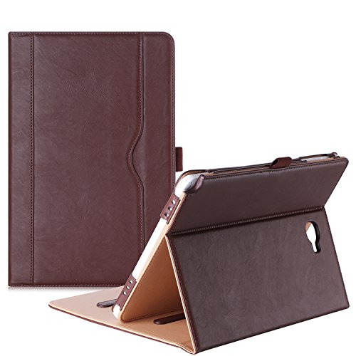 ProCase Galaxy Tab A 10.1 with S Pen Case 2016 Old Model - Stand Folio Case Cover for Galaxy Tab A 10.1 Inch Tablet with S Pen SM-P580, with Multiple Viewing Angles, Document Card Pocket - Brown