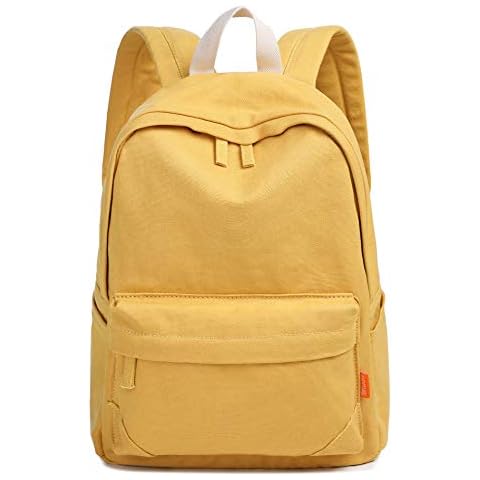 Tom Clovers Canvas Backpack Rucksack Weekender Bag Laptop Bag School Backpack Yellow Cover