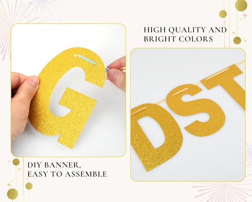 Kit de bannière dorée personnalisé pour mariage anniversaire et décoration de fête