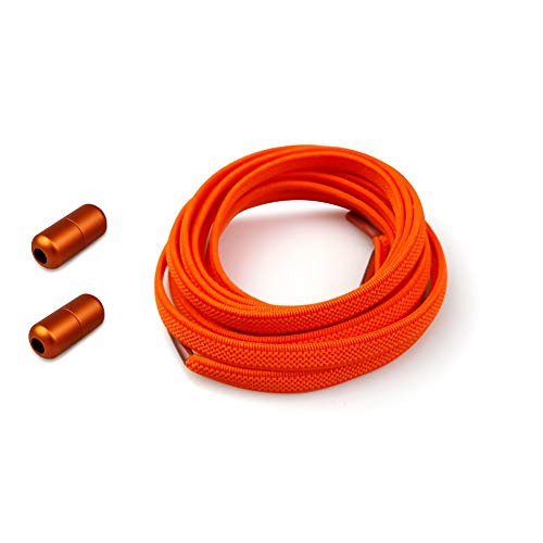 prendre 結ばない靴紐 ゴム 靴紐 ゴム靴ひも 伸縮 フィット スニーカー シューズ 靴 スポーツ アウトドア メンズ レディース キッズ シニア フリーサイズ (オレンジ) PR-SL111-OR