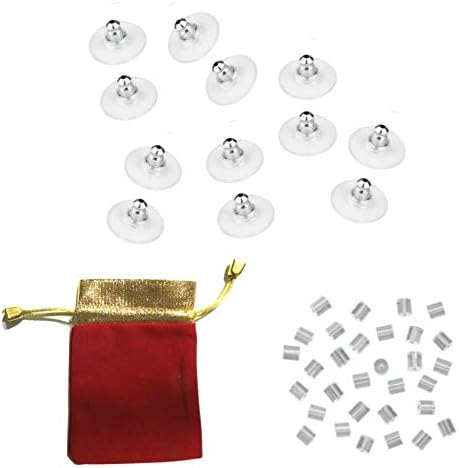 10 Pairs of Bullet Clutch Plastic Earring Backs with 5 Pairs of Tiny Versatile Safety Backings to Protect Your Earrings