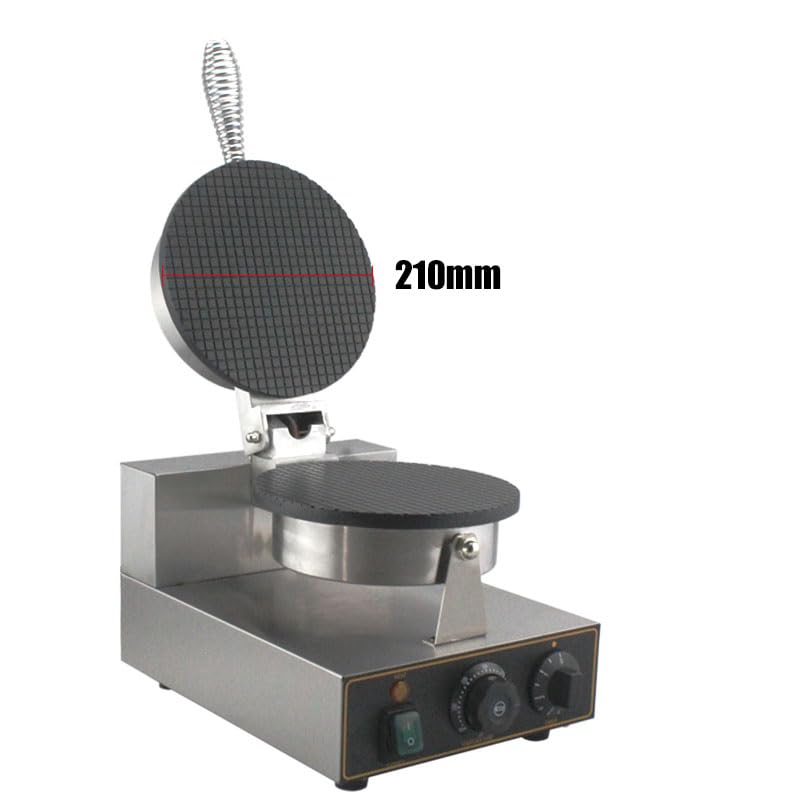 110V Electric Ice Cream Cone Maker? 1300W Commercial Waffle Cone Maker, Stainless Steel Ice Cream Roll Maker Non-Stick Waffle Cone Maker, with Temp & Time Control for Restaurant Bakeries
