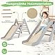 COSTWAY Kletterdreieck mit Rutsche, Klettergerüst aus Holz, Sprossendreieck zum Rutschen und Klettern, für Kinder ab 1 Jahre (Grau)