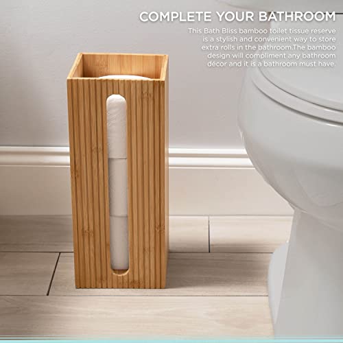 Bath Bliss 10028-NATURAL Square Natural Bamboo Collection, Storage Jar, Tissue Matching Accessories To Decorate Your Bathroom, Toilet Paper Reserve thumb #4