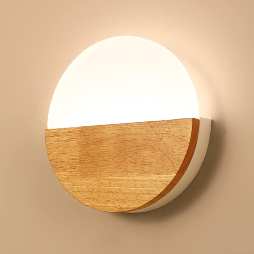 Lámpara de pared de madera de granja con aplique de pared minimalista rectangular LED 8