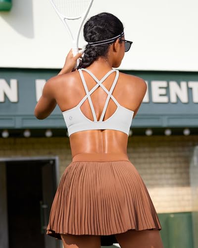 Image of RUNNING GIRL High Impact Sports Bras for Women - Scoop Neck Strappy Sports Bra High Support Moulded Cup Workout Bra
