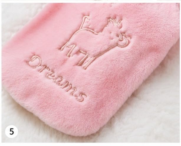 Image of 1000ML Plush Hot Water Bag with Soft Flannel Cover | Reusable Hot Water Bottle for Pain Relief, Period Cramps, Back & Neck Pain | Leakproof Warm Compress Heating Bag for Winter