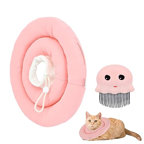 Image of Dog Cone, Pet Collar Set, Adjustable Dog Pillow Cone with Leash, Waterproof Post-Operative Recovery Collar, Lick Resistant, for Small Dogs, Medium Dogs(Size:S)