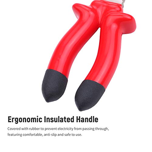 Alicate de linha Lasamot de 15,2 cm com isolamento, cortador de arame CR-V, cromo, vanádio, aço crom