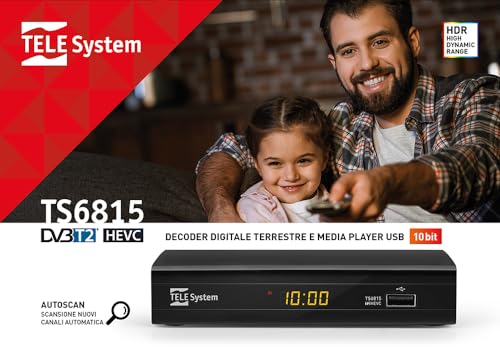 Telesystem - Ts6815/02 Zapper T2 Hevc, Scart , Hdmi, Hdr-black - 5