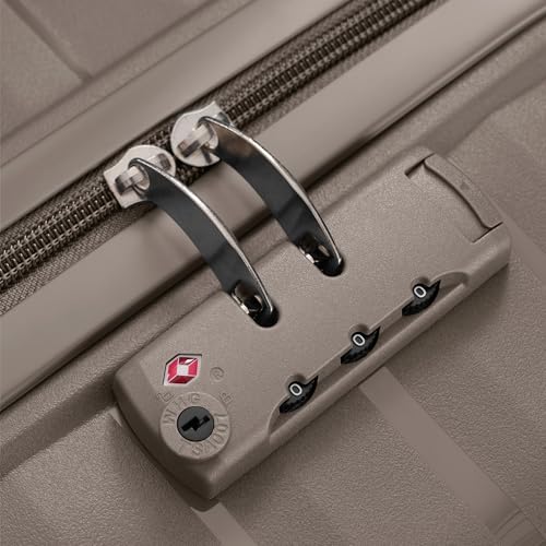 Image of Hardside Luggage Sets, Lightweight Wave Suitcase with Spinner Wheels, PP Brown