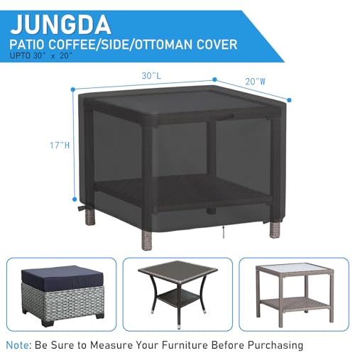Jungda RECTANGULAR Outdoor Ottoman Cover Rectangle,Waterproof Patio Ottoman Cover,Heavy Duty Outdoor Side Table Furniture Covers thumb #1