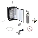 ich-zapfe.de Kegerator Complete set - KEG beer refrigerator up to 50L KEGs - incl. dispensing column Elegant and compensator tap, KEG:Type S
