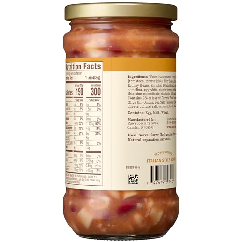 Image of Rao's Homemade For Home Pasta & Fagioli Soup, 15.5 Ounce (Pack of 4)